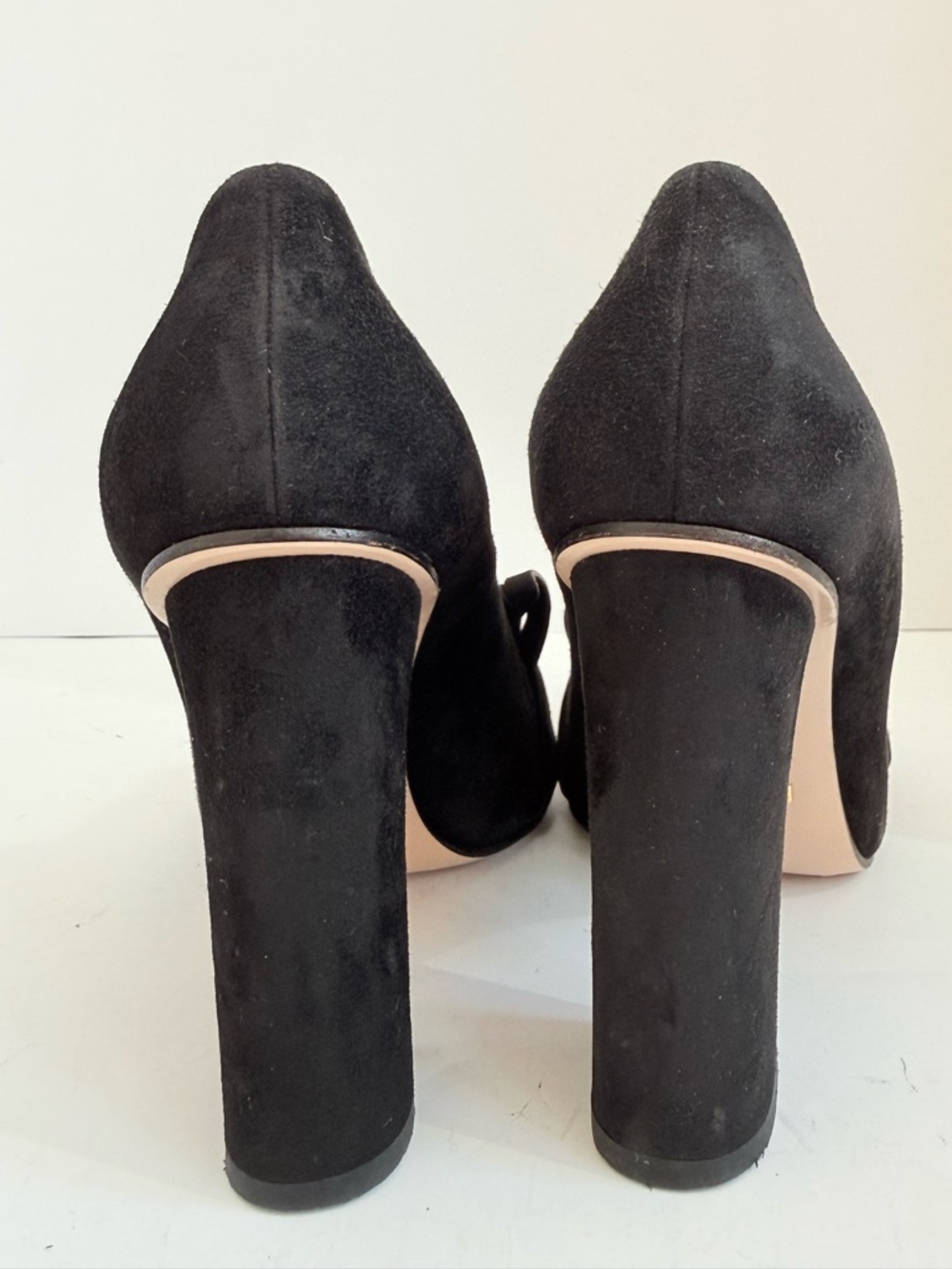 Gucci Marmont GG Suede Fringe Block Heel Pumps Black Loafer Heels EU 38.5 - Picture 5 of 9
